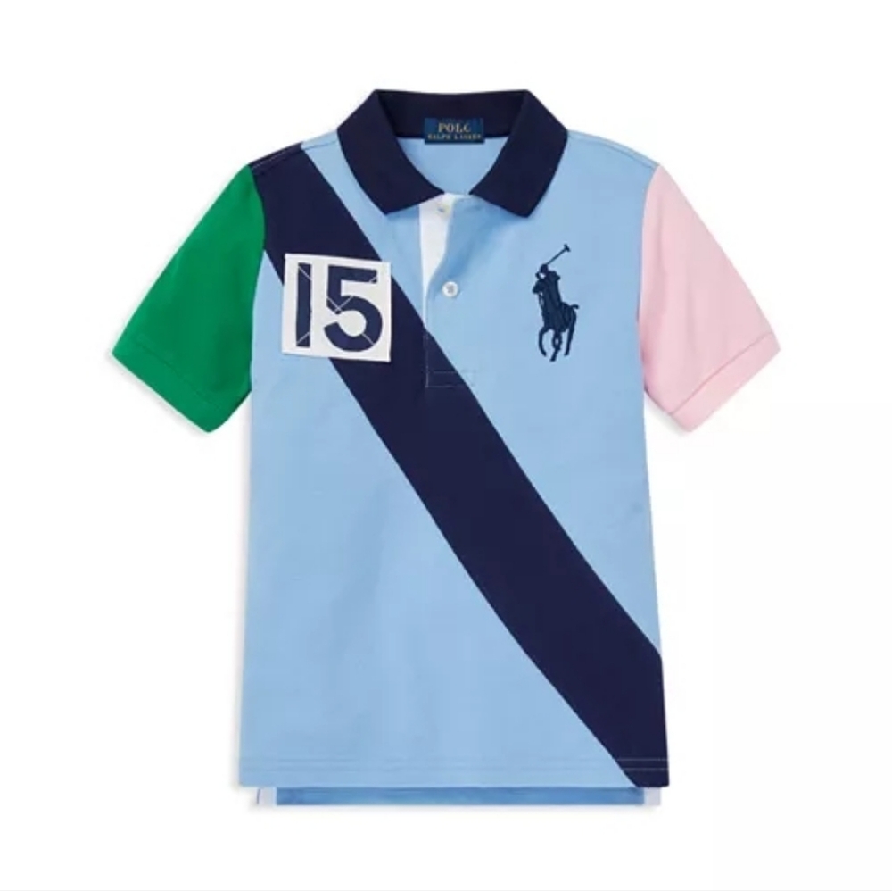 Boys' Ralph Lauren Color-Block Big Pony Mesh Polo, 4T